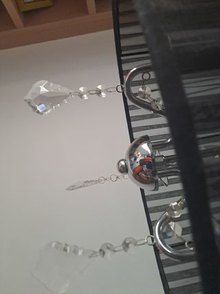 Lámpara de techo negra y plateada Diametro 33cm.