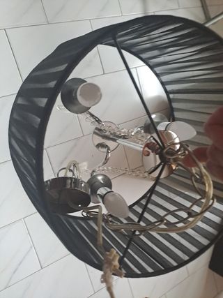 Lámpara de techo negra y plateada Diametro 33cm.