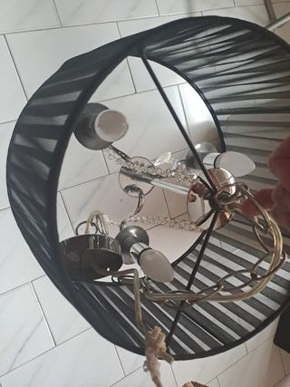 Lámpara de techo negra y plateada Diametro 33cm.