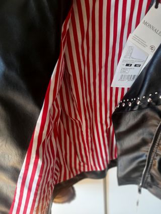 Giubbino chiodo ecopelle donna nero S