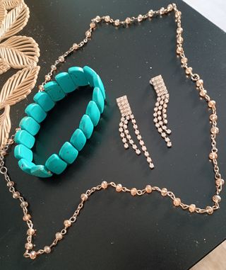 Conjunto Joyas Turquesa y Plateado