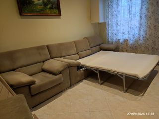 Divano letto 3 posti + poltrona beige
