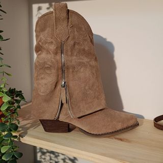 Botas cowboy mujer beige/marrón