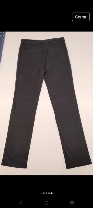 Pantalón Mango Negro Algodón