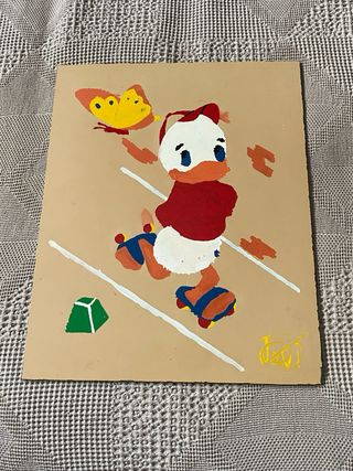 Espejo Disney Patos Pintado a Mano 33x16cm