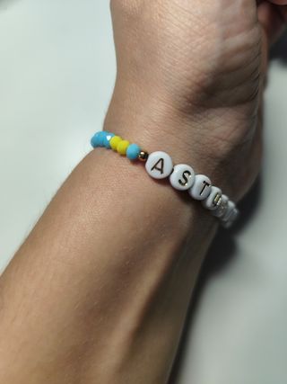 Pulsera Asturias con cuentas de cristal y acero in