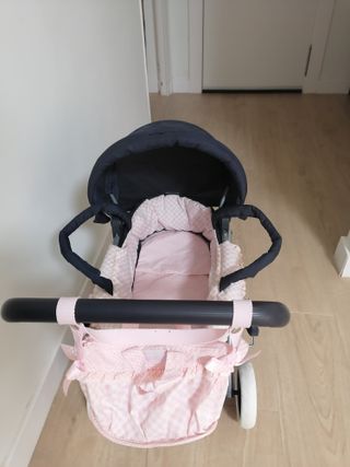 Carrito de muñecas rosa y azul marino
