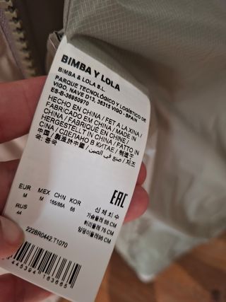 Plumífero Bimba y Lola beige talla M