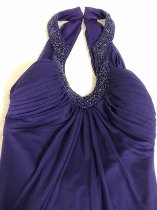 Vestido morado pedrería talla 36