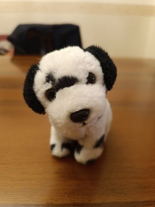 Pupazzo cagnolino bianco e nero