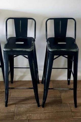2 Taburetes Altos Metálicos Negros