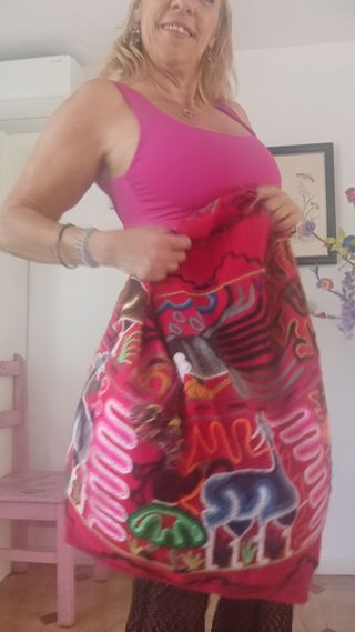 Bolso de lana artesanal multicolor