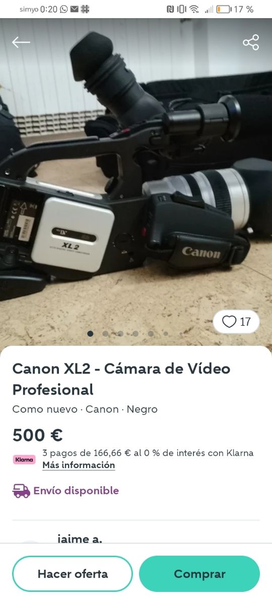 Cámara de vídeo Canon precio negociable