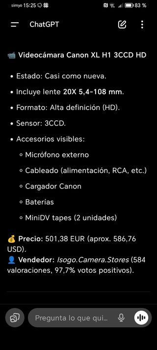 Cámara de vídeo Canon precio negociable