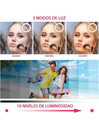 Aro de luz selfie con trípode y soporte móvil