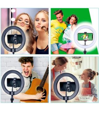 Aro de luz selfie con trípode y soporte móvil