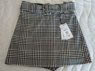 Falda pantalón Stradivarius cuadros XS