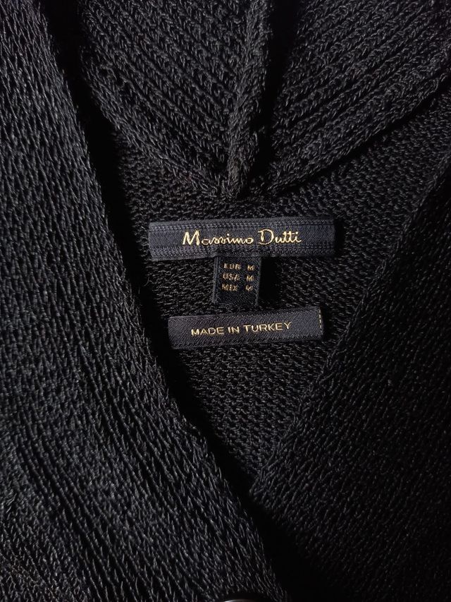 Massimo Dutti Cárdigan Negro Cuello V Talla M