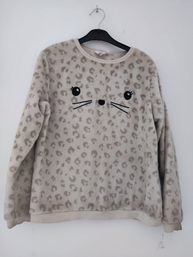 Jersey HyM estampado gato 8-10 años