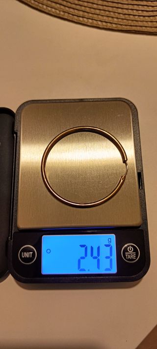 Pendiente aro plata bañado en oro