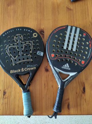Pareja de palas pádel Black Crown y Adidas
