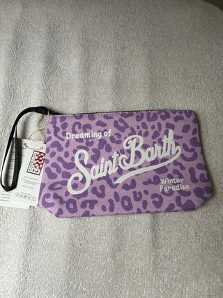 Pochette Saint Barth lilla Leopardata