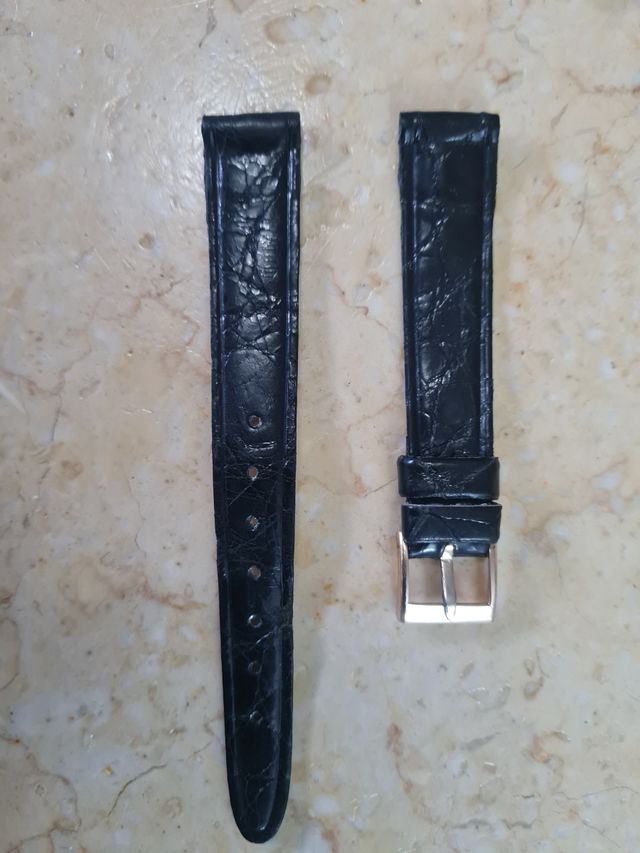 Cinturino Orologio Vera Pelle 16 mm Nero