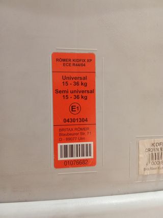 Sillita coche Britax Römer Isofix 15-36 kg