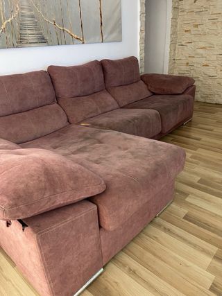 Sofá chaise longue rosa