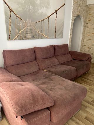Sofá chaise longue rosa