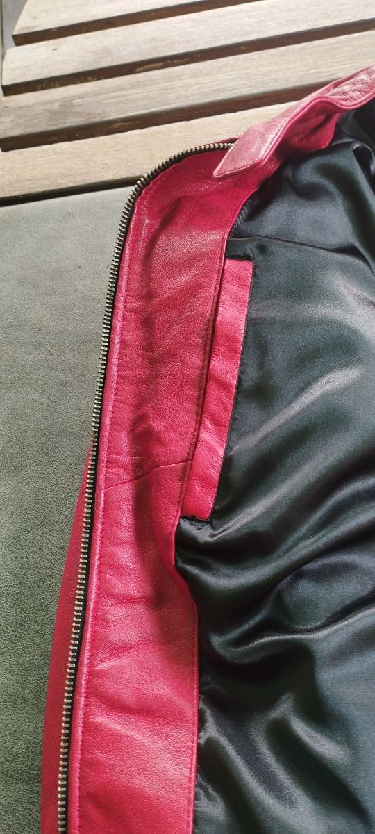 Giacca in pelle rossa da donna Gerome