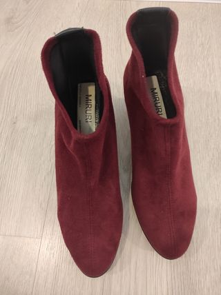 Botín mujer color burdeos Talla 38