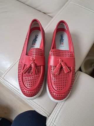 Mocasines Callaghan Rojos Talla 38