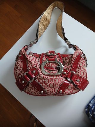 Bolso vintage Guess dorado y rojo