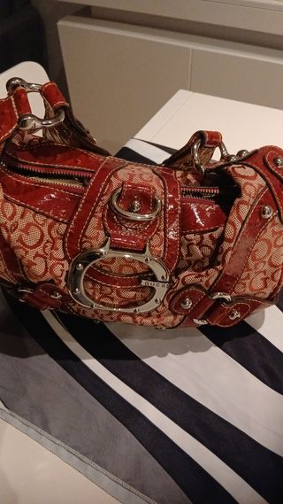 Bolso vintage Guess dorado y rojo