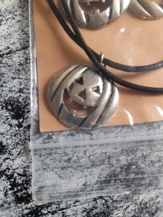 Conjunto Halloween Calabaza Collar y Pendientes
