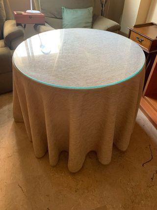 Mesa Camilla Redonda Cristal Beige
