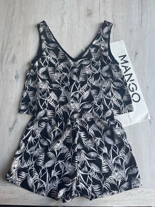 Mono MANGO Estampado Hojas TS como nuevo