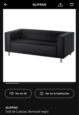 Sofá IKEA Klippan Piel Negro