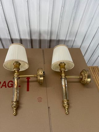 Apliques de pared dorados con cristal