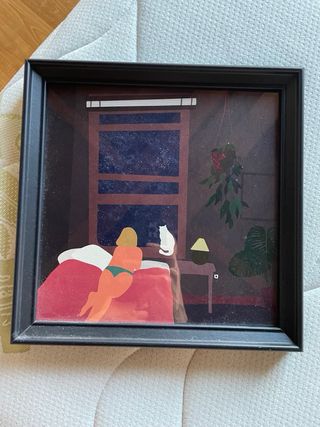 Illustrazione gatto con cornice