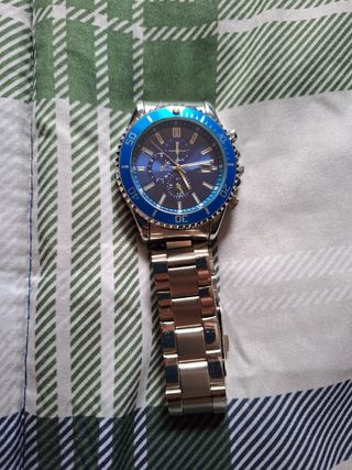 Reloj de Pulsera Azul y Plateado