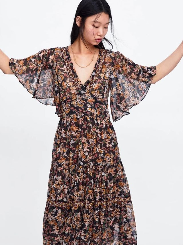 Vestido Zara estampado floral ( sin uso) 