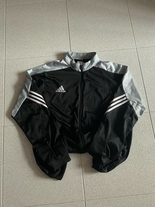 Adidas track jacket vintage black blue Y2K