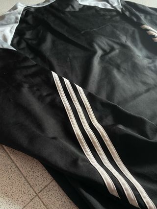 Adidas track jacket vintage black blue Y2K