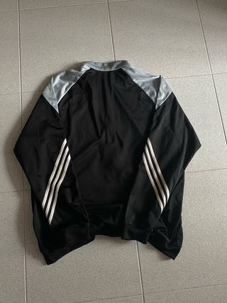 Adidas track jacket vintage black blue Y2K