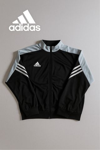 Adidas track jacket vintage black blue Y2K