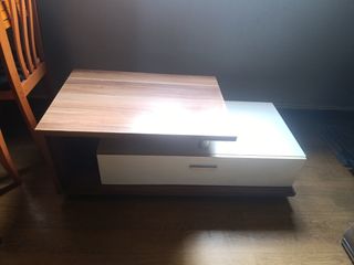 Mesa de centro moderna madera y blanco