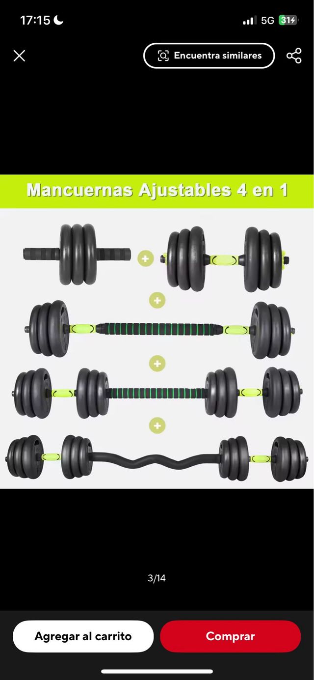 Conjunto Mancuernas 20kg