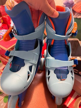 Patines 3 ruedas ajustables azul/naranja